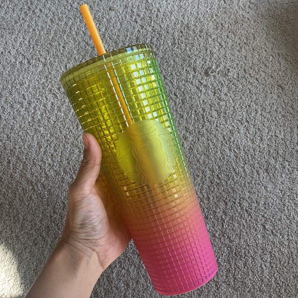 Starbucks Cold Cup Tumbler Venti 24 oz Summer 2022 (Lemon Pink Gradient) - Picture 3 of 3